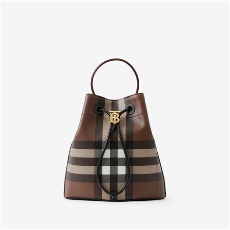 burberry bag blue handle trench brown|Small TB Bucket Bag in Dark birch brown .